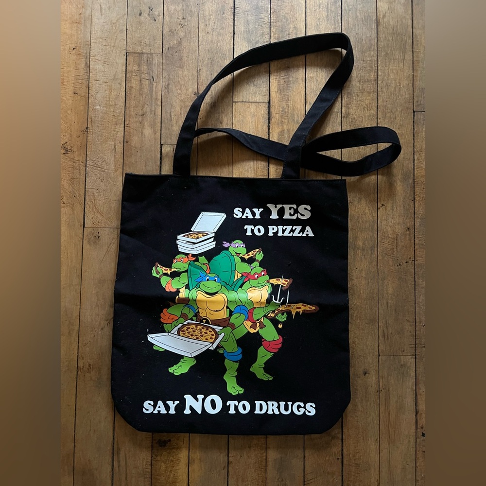 Cakeworthy TMNT Yes To Pizza No To Drugs Tote Bag